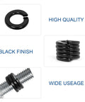 Half Inch Split Lock Washer 304 Stainless Steel 18 8 Spring Lock Washer For Bolts And Nuts Black Finish Pack Of 25 Built Tough Corrosion Resistant For Automotive Machinery Equipment shown in various angles and details including high quality and wide usage.