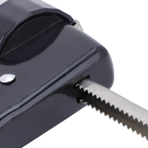 Close-up of Stainless Steel Cookie Press Kit with gear mechanism visible, part of Pro Grade 13 Cookie Molds kit and 7 Decorating Nozzles