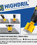 11 Pc Diamond Hole Saw Kit For Tile Porcelain Ceramic Granite Marble Drilling with core bits shown on drill