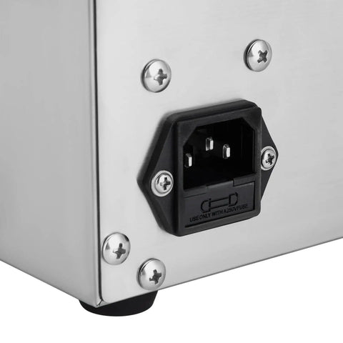 Close-up of plug socket on 8 Tray Electric Food Dehydrator With 400W Power, 0-12 Hour Timer And 86 To 194 F Temperature Control, Stainless Steel