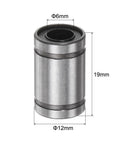 Rock Solid LM6UU Linear Ball Bearings provide slick motion for your CNC build or 3D printer, 6mm bore, 12mm outer diameter.