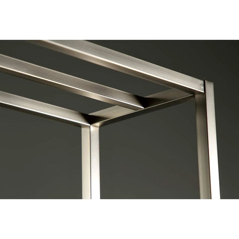 Close-up of Edenscape Freestanding Towel Rack Brushed Nickel With Super Sturdy Solid Steel Construction Three 24 Inch Bars Generous