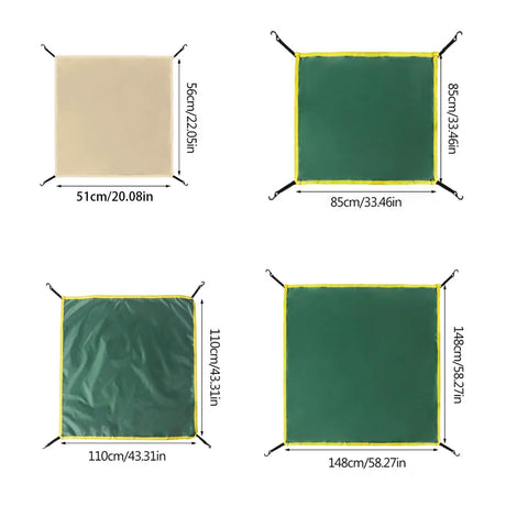 Portable Head Cloth Cover Sun Shelter Tarp For Outdoors Weatherproof Awning Rainproof Sunshade size options shown