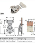 Beefy Rotary Draw Latches Vertical For K3 1625 52 And K3 2347 52 1 Piece Replacement, heavy-duty stainless steel dimensions