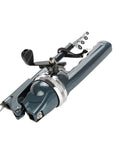 Grab And Go Pocket Telescopic Fishing Rod And Reel Combo, collapsible stainless steel pole with 80m line, compact for travel.