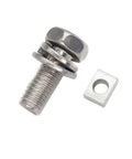Top Shelf M6 X 16Mm Motorcycle Battery Terminal Bolts And Square Nut Kit 6 Pack Stainless Steel 304 close-up showing bolt and nut.
