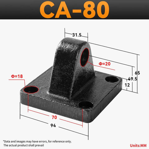 CA-80 Foot Flange For Foot Mounting On Pneumatic Standard Cylinder SC-80 Cast Steel Bracket With Rust Prevention