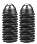 Top Shelf Heavy Duty 10 Pack M25 Carbon Steel Hex Socket Spring Loaded Ball Plunger Screws, detailed view of two screws.