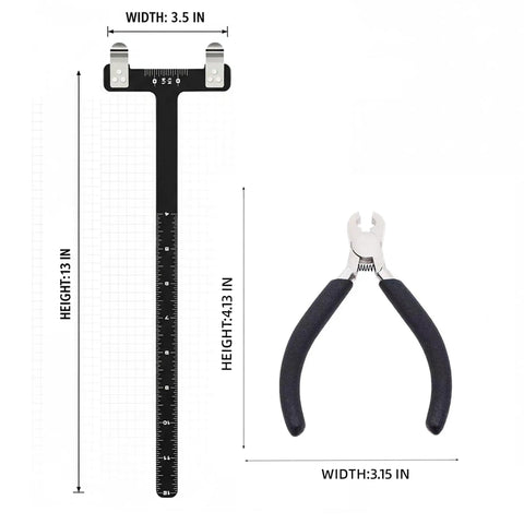 Bow Square TSquare Archery Tool For Quick Setup Nock Pliers, 13x3.5 inches T-square and 4.13x3.15 inches pliers kit
