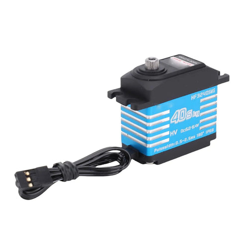Heavy Duty RC Digital Servo Motor Featuring IP68 Waterproof Sealing And Solid Aluminum Gears, 40kg torque, compact design for 1 10 scale RC cars.