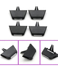Audi Q7 Air Vent Outlet Tab Clip Repair Kit For 2016 2019 Models, black plastic 2-pack vent clips shown front and side views
