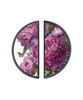 2 Pack Botanical Peony Cabinet Handles In Black 3 Inch Hole Center Semicircle Drawer Pulls Solid Zinc Alloy Hardware
