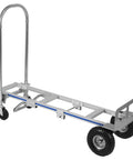 Lightweight Aluminum Industrial Dolly Converts From Two Wheel Upright To Four Wheel Platform Tough As Nails Rust Proof Cargo And Storage Cart For Warehouse Factory Retail Store And Office in flat configuration