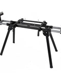 Built Tough Folding Miter Saw Stand Handles 440 Pounds Without Breaking A Sweat, adjustable rails and sturdy legs.