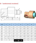 Brass Rotary Union Workhorse For High Speed High Temperature Cooling Water Line 1 Way Connector With Right Handed Thread Left Or Right Setup HD25 Compatible, HD25 size diagram