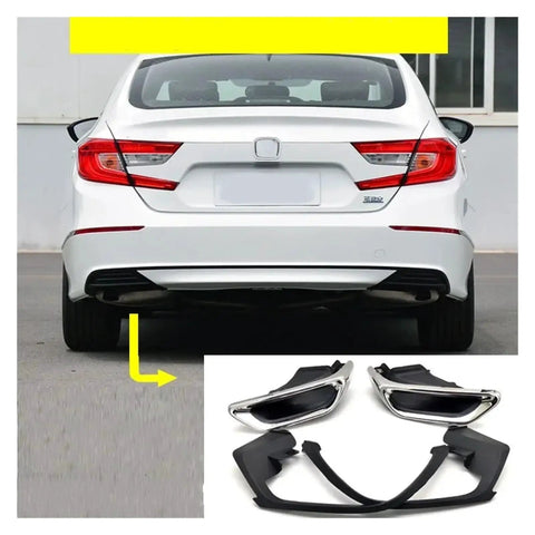 Stainless Steel Exhaust Tail Pipe Tip Beefed Up For 2018 2019 2020 2021 Accord, Durable Muffler System Replacement shown on car