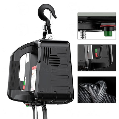 Rock Solid Heavy Duty Electric Chain Hoist Portable Auto Crane Lifter With 500kg Max Capacity Smooth Fast Motor Built Tackle Gear Zero Hassle Lifting For Shop Floor Garage Builds