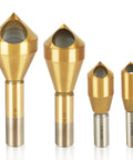 Beefy Titanium Coated Chamfer Tool Set With M2 Bits, 90 Degree Countersink Drill Bits For Wood And Metal, Sizes 2-5MM to 15-20MM