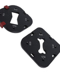 Kickass Woodworking Radius Template Set With Durable Aluminum Router Guide And Quick Release Bases For Hassle Free Curve Routing On Furniture Making And Custom Picture Frames Projects, two precision aluminum bases showing various curve settings.