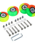 Heavy Duty 50Mm Luggage Replacement Wheels Featuring 18Mm Wide Rim Rock Solid Ball Bearings And Hassle Free Mounting Kit for smooth suitcase repair, colorful rubber wheels with metal core.