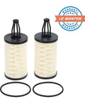 Two Pack Engine Oil Filter Set For Mercedes Benz C Class CLS E Class CLE S ML SL Series Replaces 2761800009 12-month warranty