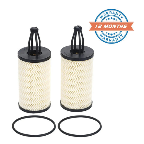 Two Pack Engine Oil Filter Set For Mercedes Benz C Class CLS E Class CLE S ML SL Series Replaces 2761800009 12-month warranty