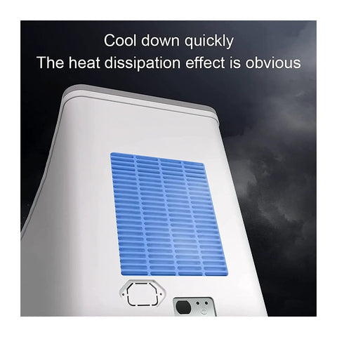 Effortless Portable Ice Cube Maker No Stress Countertop Machine showcasing blue heat dissipation vent for efficient cooling.