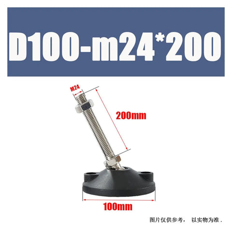 Smooth Operator Universal Adjustable Furniture Leveling Foot With M8 To M24 Threads Heavy Duty Carbon Steel Base with 200mm height.