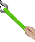 Hot Green 1 Inch Reflective Nylon Winch Hook Pull Strap, 1 Foot Long Recovery Strap With Glow Reflective Strips, Fits Most Winch Hooks
