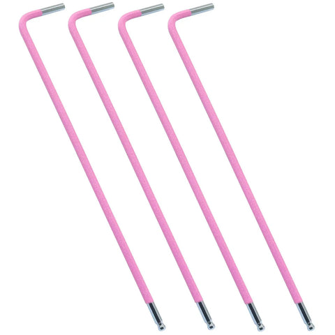 Four Pack 2mm Ball End Hex Key Wrenches L Shaped Long Arm Allen Keys Peachy Pink 100mm Length Hardened S2 Tool Steel