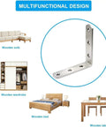 Heavy Duty Steel Angle Brackets Metal Connectors Screws Stainless L Braces for securing wooden sofa, bed, wardrobe, and table.