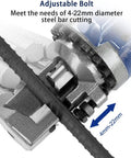 Adjustable bolt detail of 1350 Watt Heavy Duty Electric Rebar Cutter for 4-22mm steel bar cutting for tough construction work.