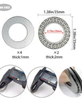 Two Sets AXK2035 Thrust Needle Roller Bearings With AS2035 Washers 20mm ID 35mm OD 2mm Thick Replacement Kit shown with caliper
