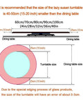 Diagram of Round Lazy Susan Turntable For Dining Table Rotating Dinner Plate Tray Rock Slab Centerpiece dimensions explained.