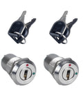 Two 12mm Metal Key Lock Switches With 2 Pins And 2 Positions Locking Latching Maintained ON OFF Switches Removable Keys And Interchangeable Key