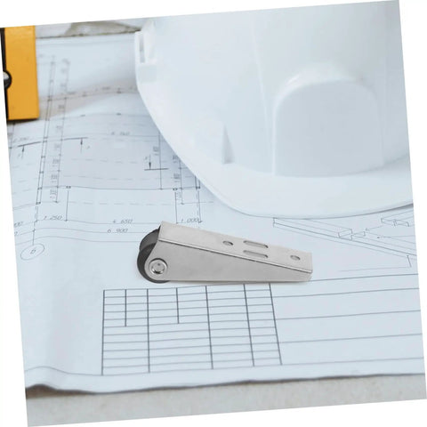 Solid Build Smooth Glide 4 Pack Vertical Barn Door Rollers No Sweat Setup Heavy Duty Pocket Door Hardware Quick Swap, close-up of metal caster on blueprints.