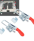 Heavy Duty Iron 2 Pack Quick Release Toggle Latch Clamps, 7.5x3x3cm, for secure pull locking of heavy doors and industrial fixtures.