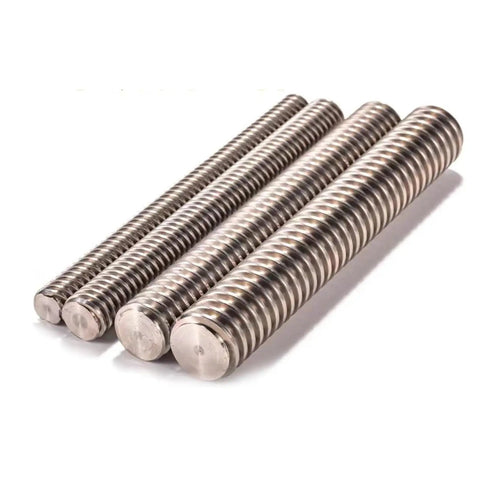 Rock Solid Trapezoidal T20 Stainless Steel Lead Screw With Snug Brass Nut 4Mm Pitch And 4Mm Lead Measuring 1000Mm Long - steel rods displayed