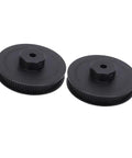 Built Tough Aluminum Alloy Single Groove Web Sheave 6mm V Belt Pulley, black finish, two pieces for garage rig power transfer.