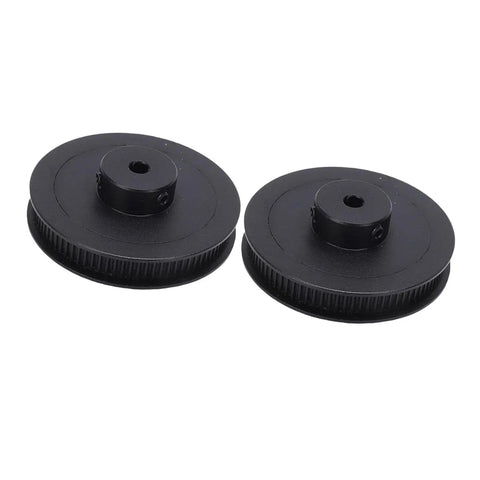 Built Tough Aluminum Alloy Single Groove Web Sheave 6mm V Belt Pulley, black finish, two pieces for garage rig power transfer.