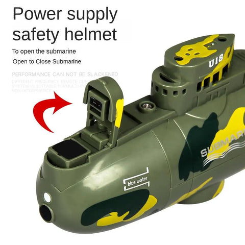 Rad Military Style Nuclear Submarine RC Toy for Kids Realistic Camouflage Dive Float and 360 Degree Spin close-up
