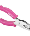 One Hole Punch With Soft Grip Handle for Paper One Quarter Inch Hole Punch Pink with mess tray six sheet capacity