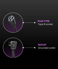 Beefed Up 10 Foot Extension Cord For Air Conditioners And Appliances 14 Gauge 15 Amp ETL Listed Grey Flat Plug Space Saver 1 Grounded Outlet