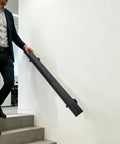 Tough As Nails Flush Wall Mount Handrail Made From Premium Stainless Steel For Secure Indoor Steps in use on stairs.