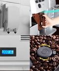 Automatic Home Espresso Machine With Milk Frother Barista Style And 19 Bar Pressure, 1100W Power, 1.5L Water Tank