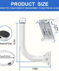 No Sweat Universal Wireless Bridge Bracket For Satellite TV And CPE Antenna Pole Mount With 160 Degree Tilt, product dimensions displayed.