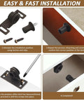 Installation steps for Bulldog Style Cabinet Door Latch With Antique Brown Finish, Right Angle Mount, heavy duty hardware