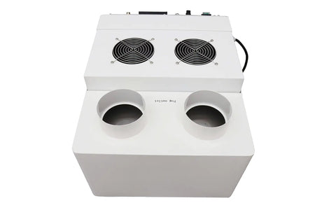 Ultrasonic Industrial Humidifier Cooler Sprayer 12 Kg Per Hour portable unit top view showing fans and mist outlets