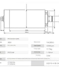 Hardcore 4.0KW Water Cooled Electric Spindle Motor For CNC Machine Tools dimensions and specifications diagram