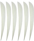 Top Notch Turkey Feather Fletching For Arrows 4 Inch Or 5 Inch Right Wing White 50 Pack displayed in a row